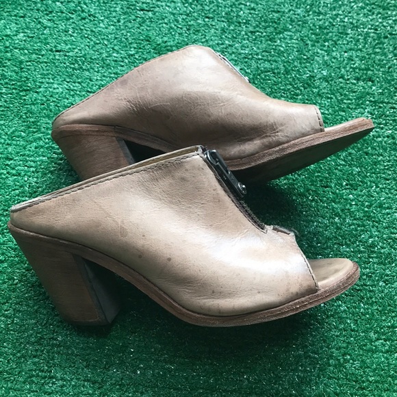 Frye 8.5 Izzy moto open toe mule heels - Picture 11 of 11